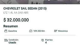 Vendo Chevrolet Sail Ltz